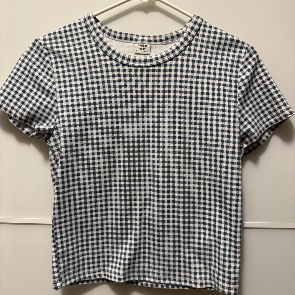 Sunday Best Green and White Checkered Crop Top